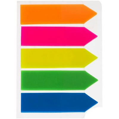 Стикер-закладка 12x44 мм 20х5 цветов стрела пластик Deli