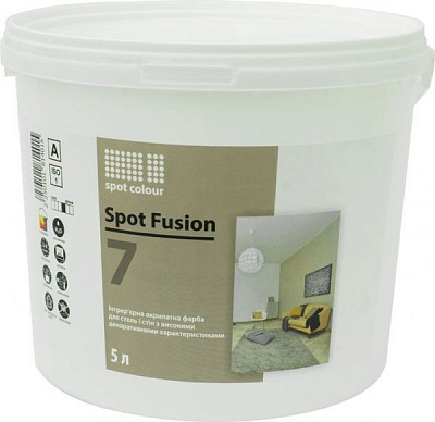 Фарба акрилатна водоемульсійна Spot Colour Fusion 7 шовковистий мат білий 5л