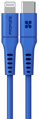Кабель Promate PowerLink-120 USB-C to Lightning 3А 1,2 м синий (powerlink-120.blue) 