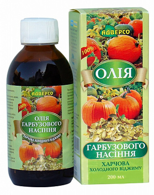 Масло тыквенных семян Адверсо пищевое холодного отжима 200 мл 