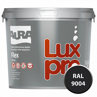 Фарба гумова гумова Aura® Luxpro Flex мат RAL 9004 чорний 4,8л 6кг