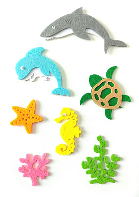 Декоративний виріб Діамантові ручки Мешканці моря 7 шт. 120776 різнокольоровий