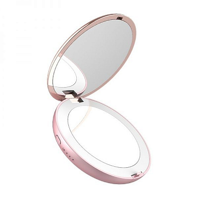 Портативное зарядное устройство Line Art Mirror 4000 mAh pink (4004M-12) с подсветкой
