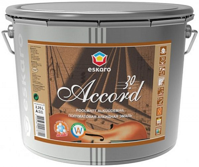 Эмаль Eskaro алкидная Accord 30 белый полумат 2,25л