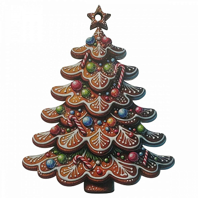 Підвіска MIS LT Печенько Ялинка 10 см коричневий