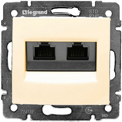 Розетка компьютерная двойная Legrand Valena RJ45 8-пол. кремовый