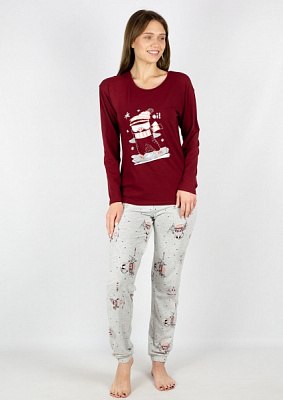 Піжама жіноча Roksana Funny Chick №1302/16841 р. 50-52 бордовий