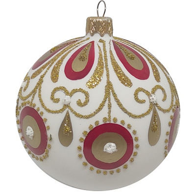 Куля новорічна 80 мм білий 6467-1