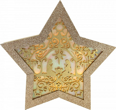 Украшение новогоднее Звездочка с луной 20 см золотой 1220226