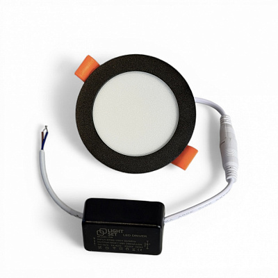 Светильник светодиодный встраиваемый LIGHT SET BUZOK R07 7 Вт LED-модуль 4500 К черный