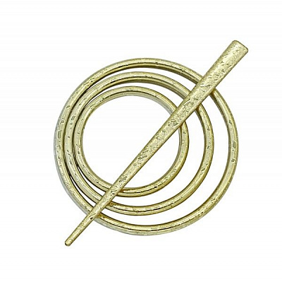 Заколка Круг d90 мм мокрое золото В0004-1а MISLT