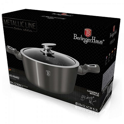 Каструля з кришкою Metallic Line CARBON Edition 6,1 л BH 1236N Berlinger