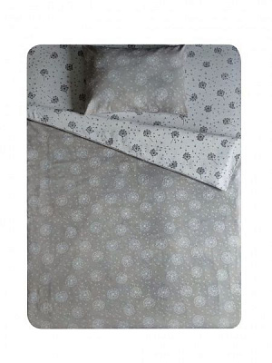 Комплект постільної білизни Кульбаба 1,5 білий із сірим UP! (Underprice)
