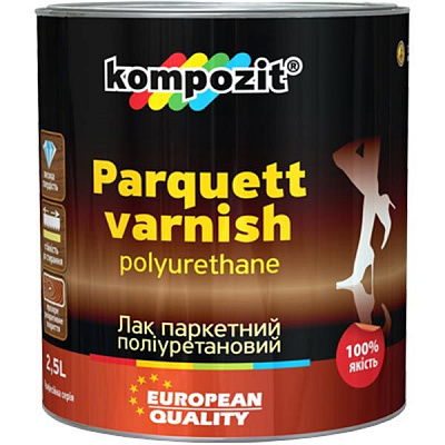 Лак паркетный полиуретановый Kompozit шелковистый мат 2,5 л