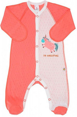 Комбинезон детский ТМ Софія с накатом Единорог р.50 коралловый 180350 