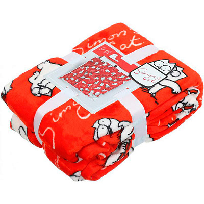 Плед фланель Simon's Red Cat 160x200 см