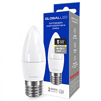 Лампа светодиодная Global 5 Вт C37 матовая E27 220 В 3000 К 1-GBL-131