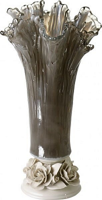 Ваза стеклянная жемчужно-золотая Lucky 28х51 см Antonio Tammaro