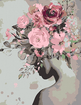 Набор, техника акриловая живопись по номерам Цветочная леди 35х45 см Rosa Start 