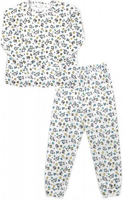 Пижама детская Beezy принт ослики р.110 белый 0318 