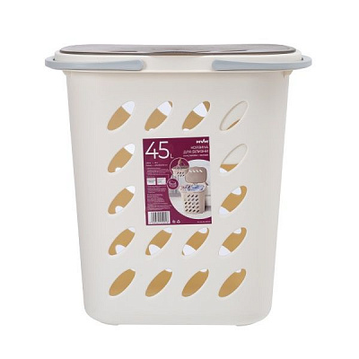 Корзина для белья MVM FH-06 45L BEIGE 510x490x350 мм