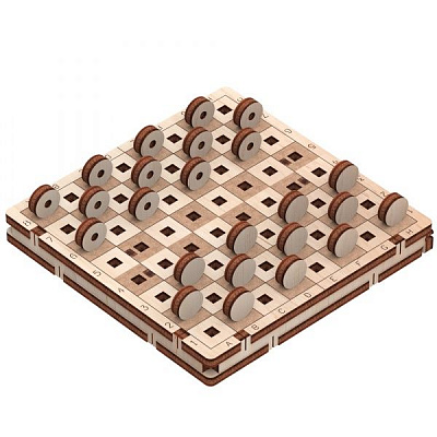 Деревянный 3D-конструктор Mr.Playwood Шашки 10307