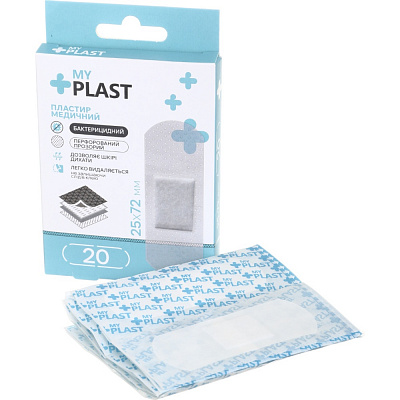 Пластир медичний My Plast бактерицидний перфорований 25 мм х 72 мм стерильні 20 шт.