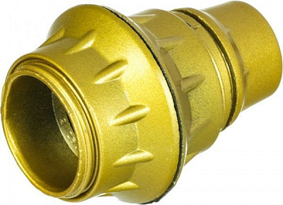 Патрон электрический с двумя кольцами E14 пластик золотой 71116