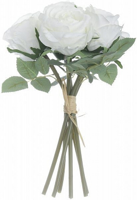 Букет троянда м'яка 6 квіток білий