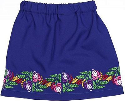 Юбка для девочек на резинке Україна р.128-134 синий электрик С011Д 