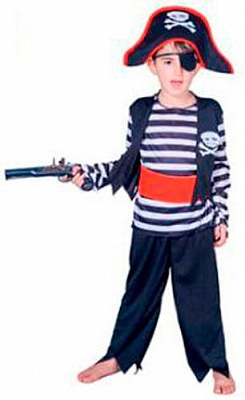 Костюм детский карнавальный Девилон Мальчишки Пират-2 р.92 синий EE224A 