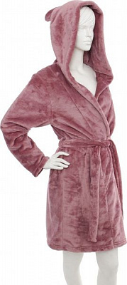 Халат женский капюшон с ушками р. М сливовый 
