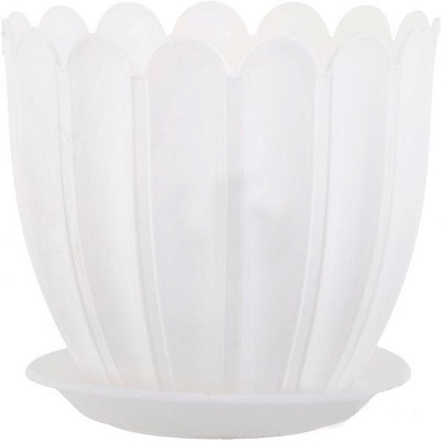 Горшок пластиковый Алеана Марго круглый 5,2л белый (112075) 