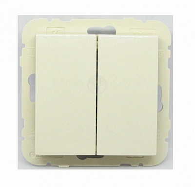 Вимикач двоклавішний перехресний двоклавішний Efapel Logus без підсвітки слонова кістка 21204 TMF