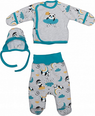 Комплект для новорожденных Фламинго серый р.56 695-006 