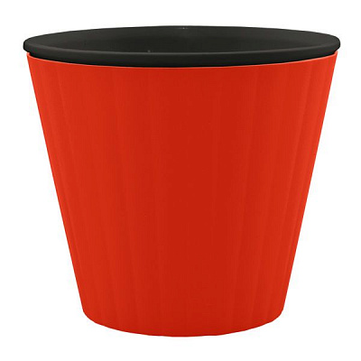 Горшок пластиковый Алеана Ибис круглый 1,6л красный бархат с черным (114034) 