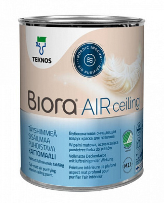 Фарба інтер'єрна акрилатна TEKNOS BIORA AIR CEILING база 1 глибокий мат білий 1л