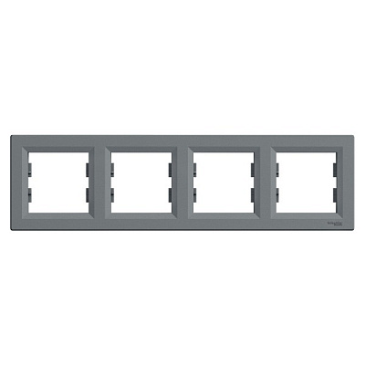 Рамка четырехместная Schneider Electric Asfora горизонтальная алюминий EPH5800462