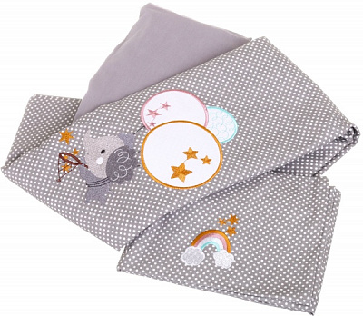 Комплект постільної білизни Papaella Горошок сірий із білим