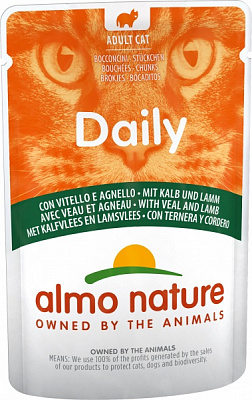 Консерва для котів Almo Nature Daily Cat телятина і ягня 70 г