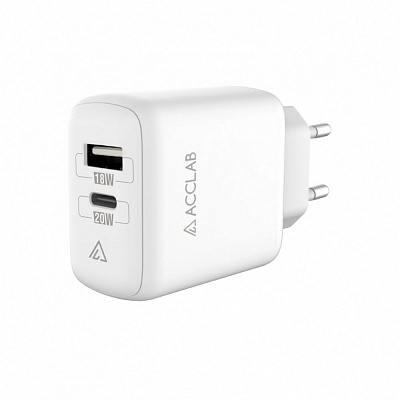 Сетевое зарядное устройство Acclab AL-TC220 (1xUSB 1xType-C)