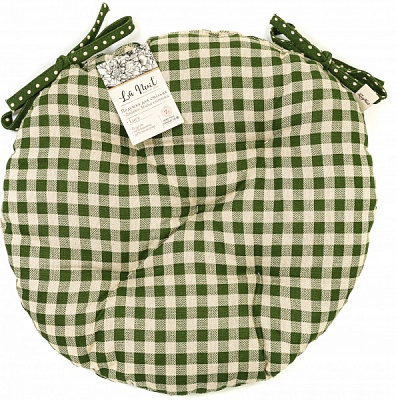 Подушка на стілець Lucy Зелена клітинка D40 см La Nuit