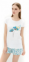 Набор футболка+шорты Роза р. M белый 201108 