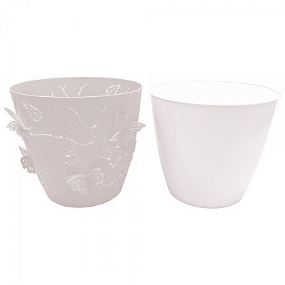 Горщик пластиковий Alyaplastik 3D NO:3 круглий 2,5 л рожевий