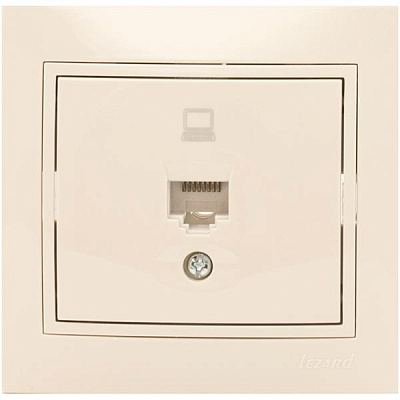 Розетка компьютерная Lezard Mira кремовый
