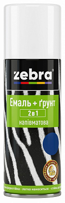 Эмаль-грунт ZEBRA 2 в 1 38 темно-зеленый полумат 400 мл
