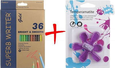Олівці кольорові Superb Writer Gold 36 кольорів 4100G-36CB та чинка 