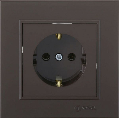 Розетка із заземленням Makel Karea без шторок без кришки коричневий