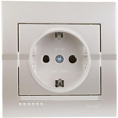 Розетка с заземлением Lezard Deriy 16 А 250 В без шторок жемчужно-белый 702-3030-122B