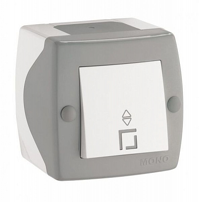 Выключатель проходной одноклавишный Mono Octans без подсветки 10 А 250В серый 104-020001-109